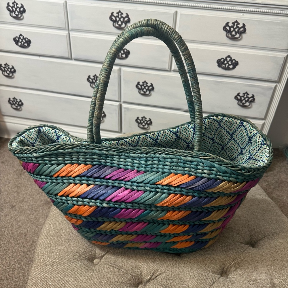 Colorful Woven Tote Bag - Picture 2 of 9